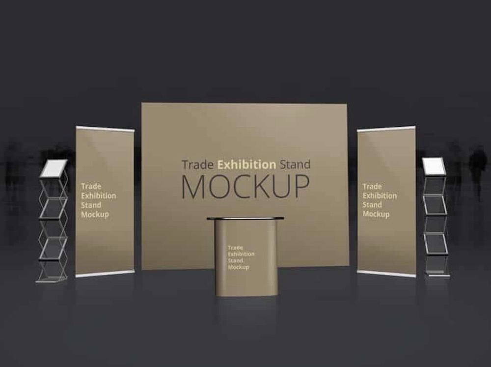 mockup di stand fieristico psd
