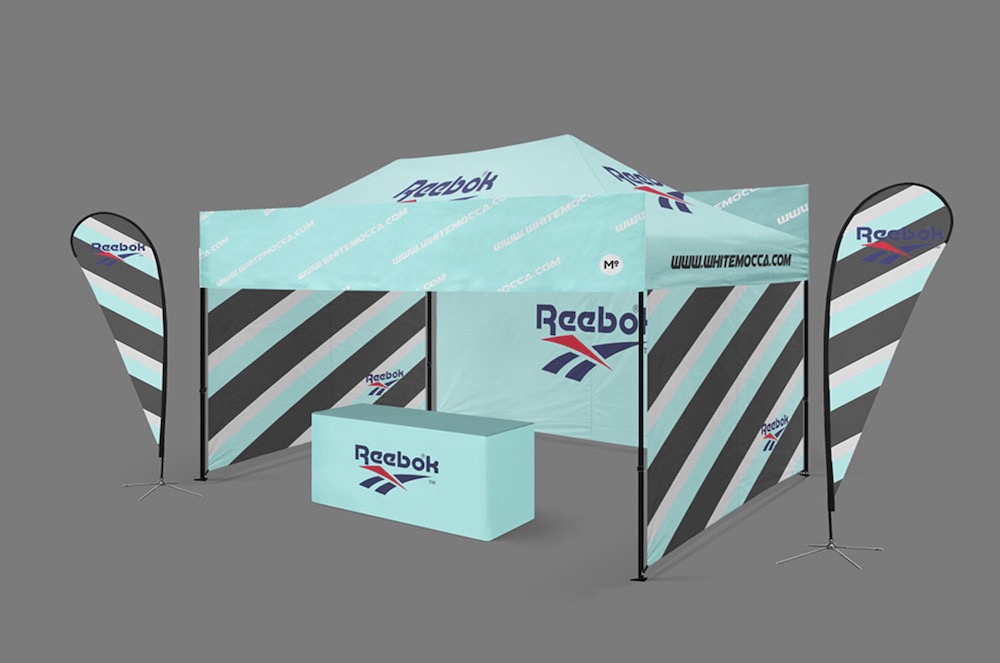 mockup di tenda per stand gratuito