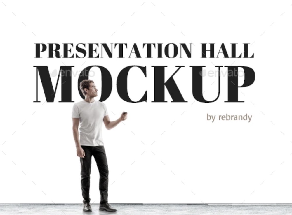 mockup della sala di presentazione
