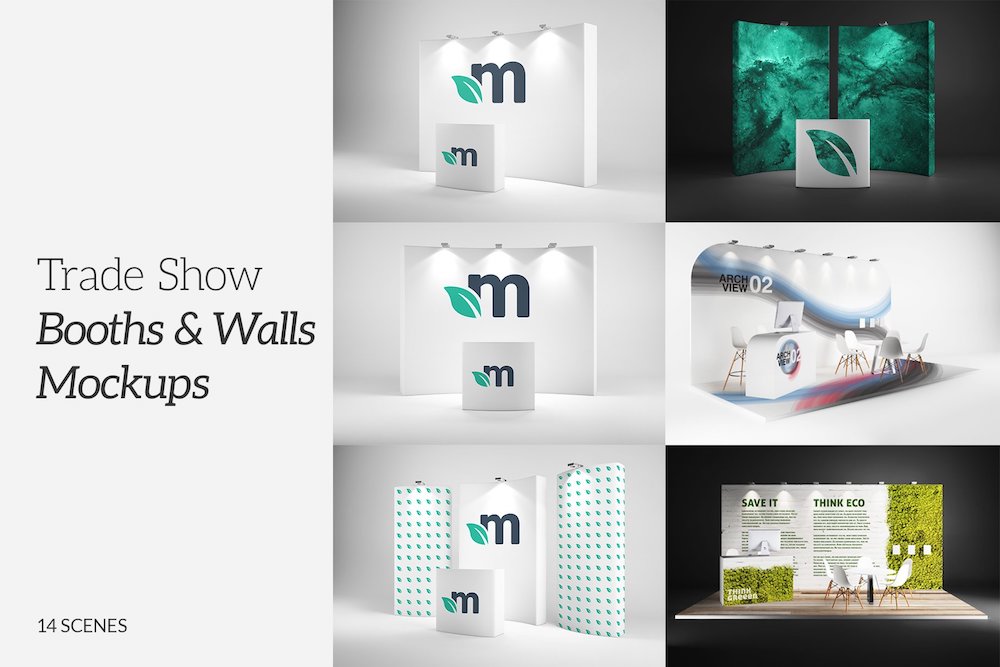 mockup di pareti per stand fieristici