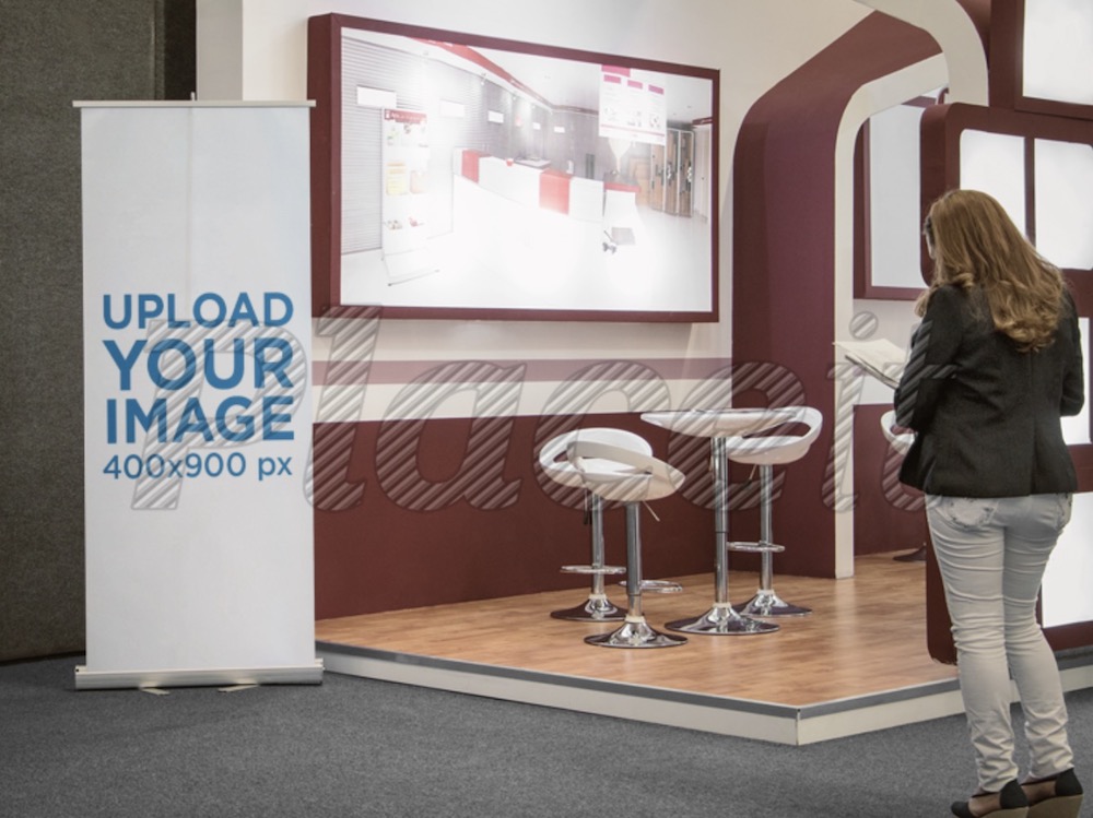 modello di mockup banner verticale