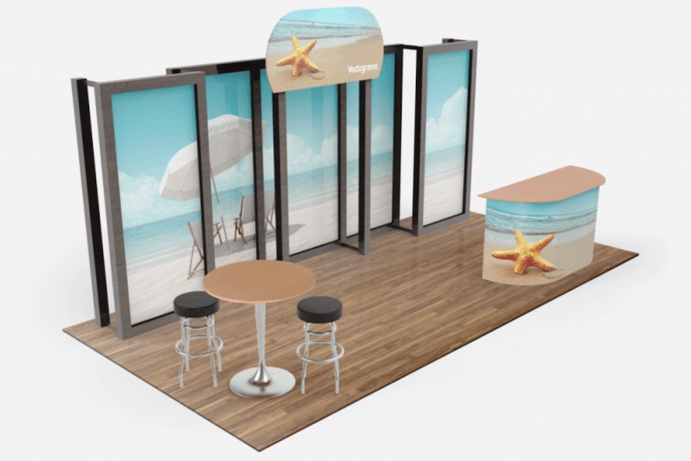 fantastico mockup di stand fieristico gratuito