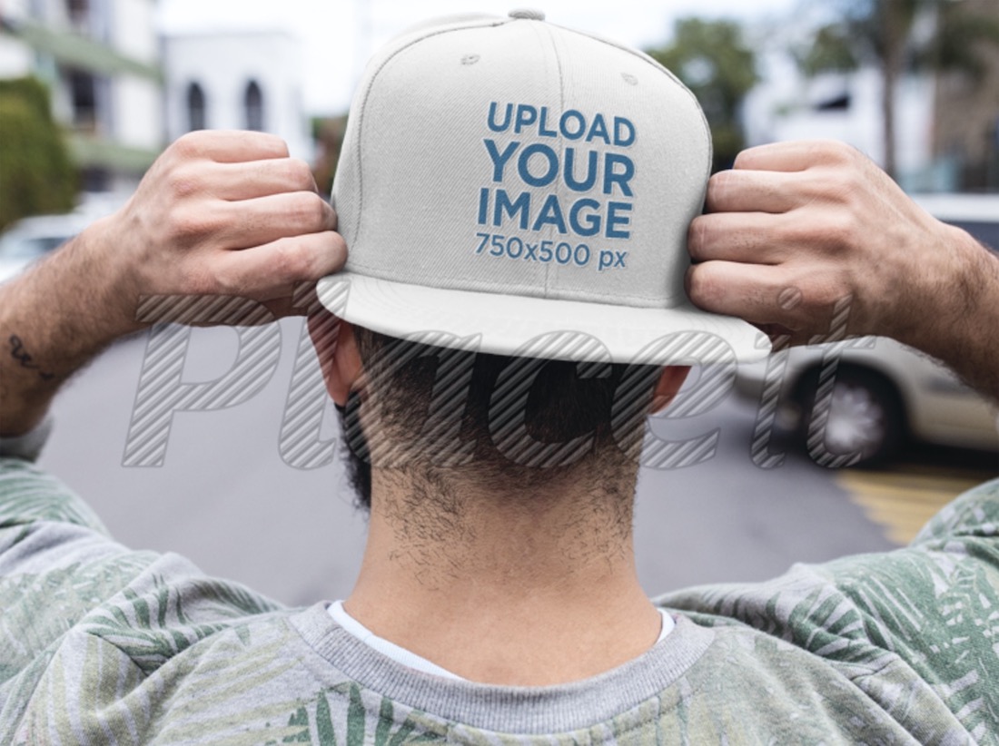 maquete de chapéu snapback invertido