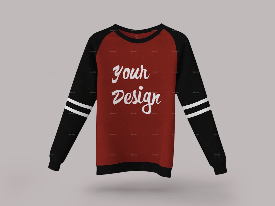 maquette de sweat-shirt raglan à manches longues