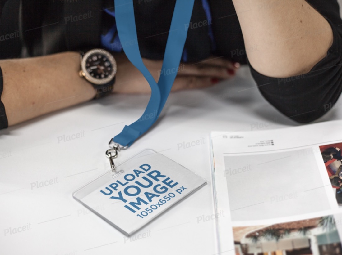mockup porta badge