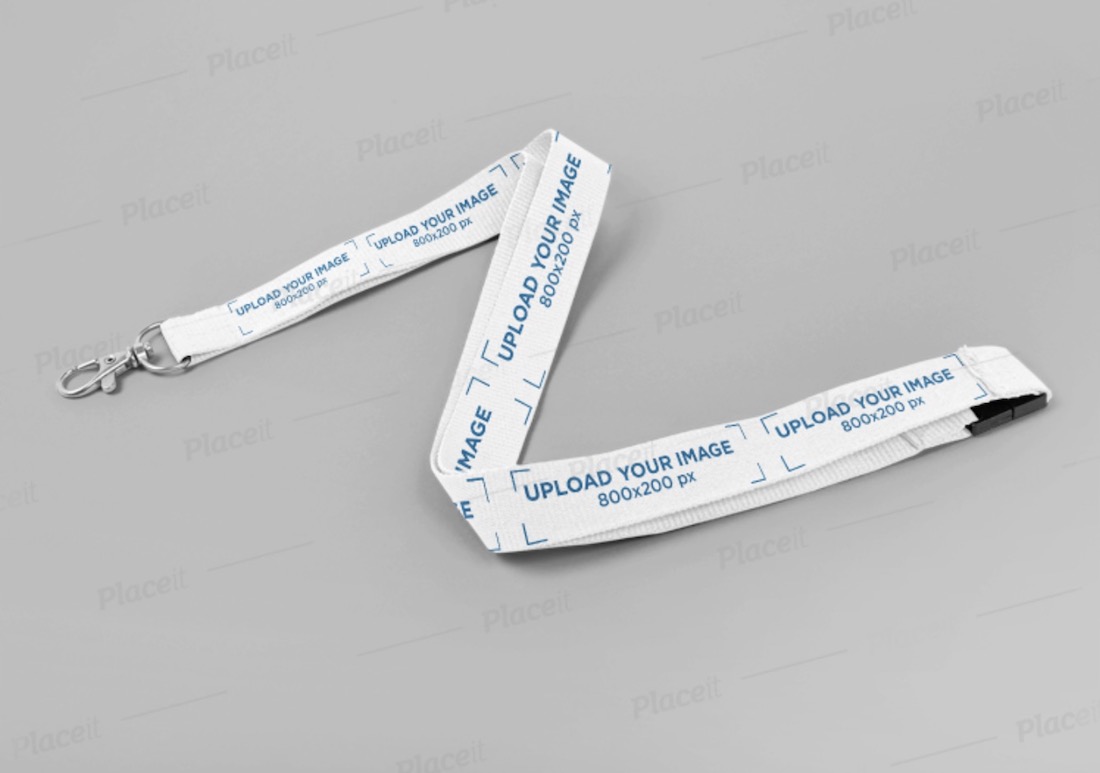 mockup di un cordino posato su una superficie piana