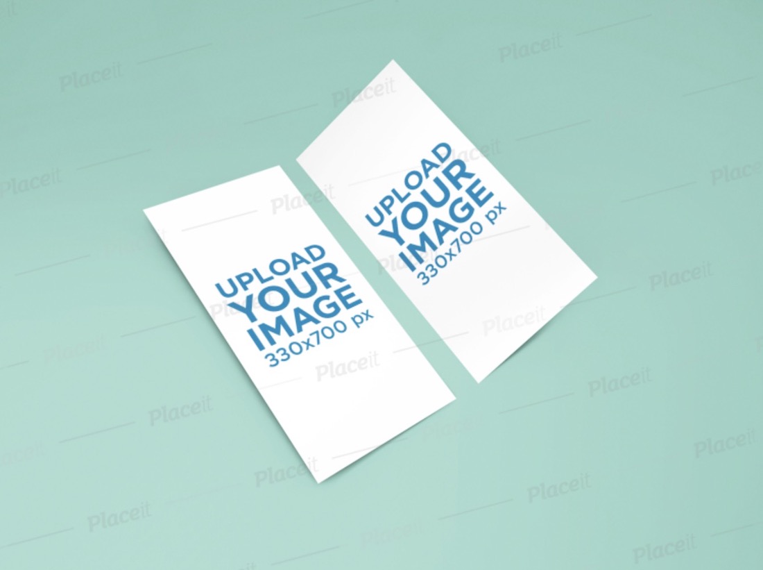 mockup di due carte rack che si trovano l'una accanto all'altra