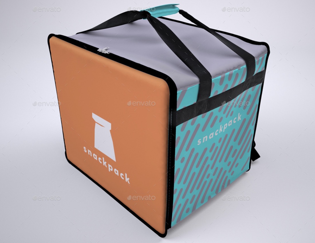mockup dello zaino per la consegna del cibo
