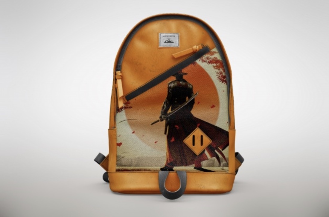 mockup di zaino arancione fresco gratuito