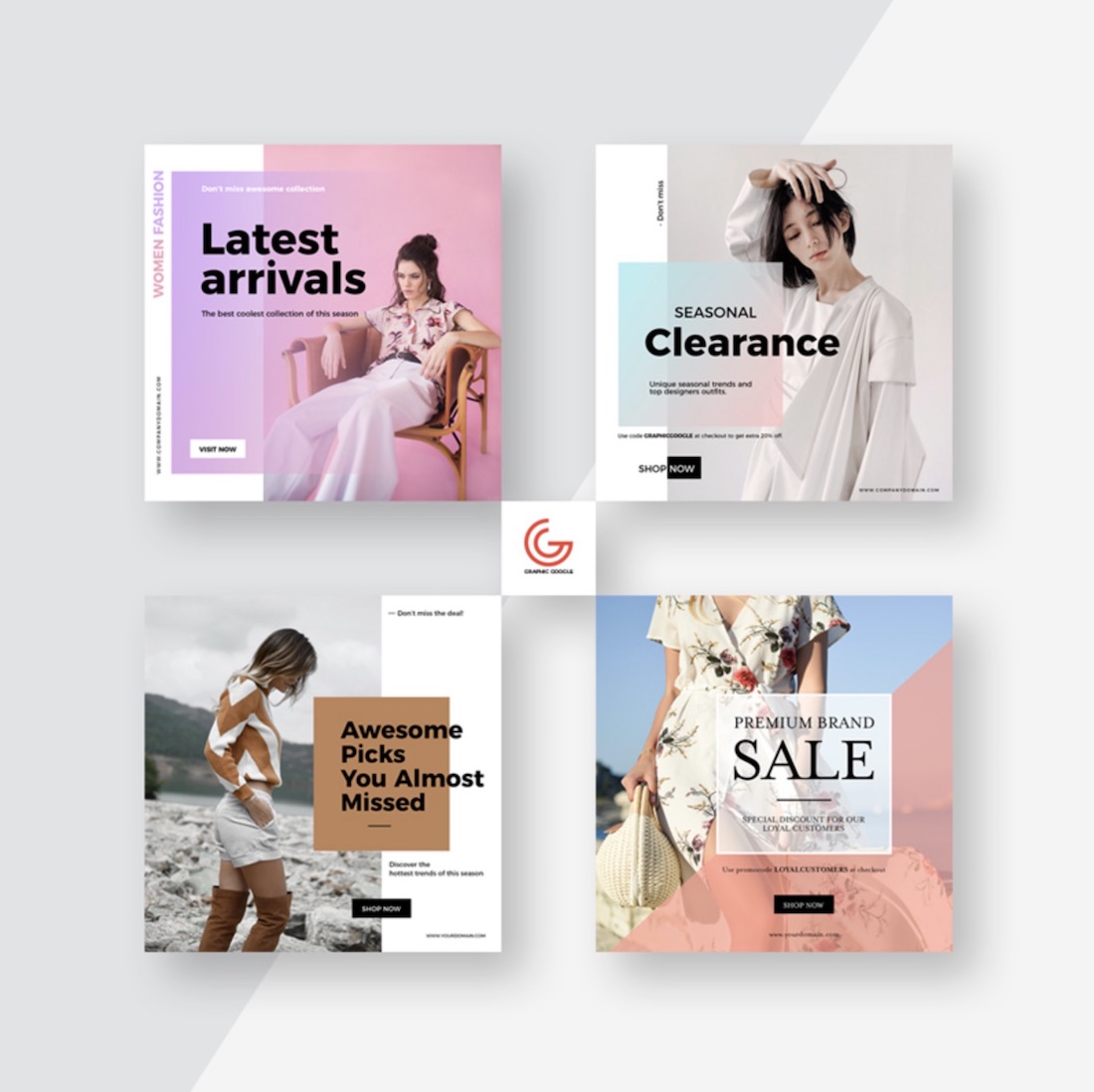 banner quadrato di promozione sui social media
