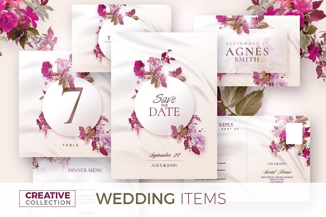 modèle d'invitation de mariage moderne