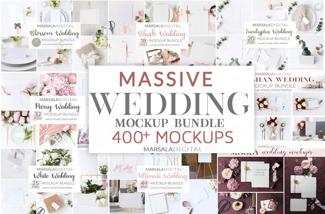 pack de maquette de mariage massif