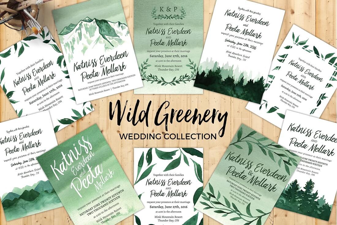 collection de mariage de verdure sauvage