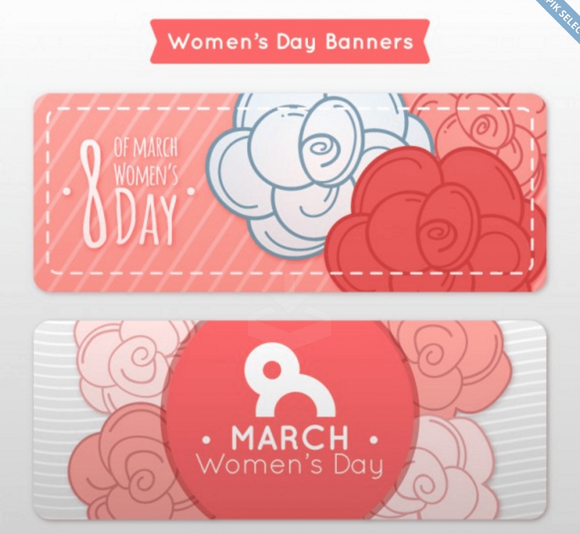 Un conjunto de pancartas para el día de la mujer.