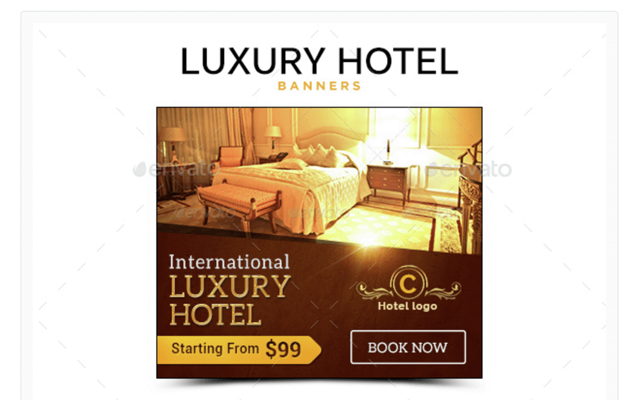 Banners de lujo para promociones de hoteles