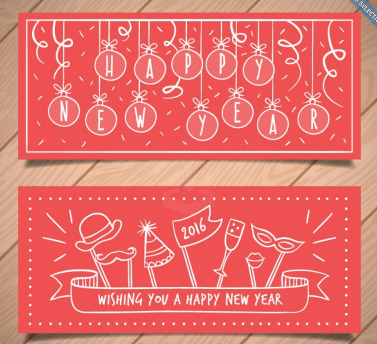 Banners para desear un feliz año nuevo