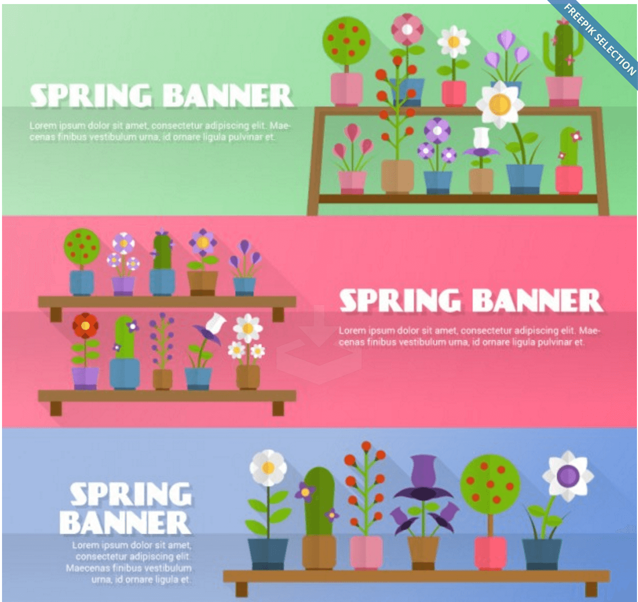 Banners de primavera florida