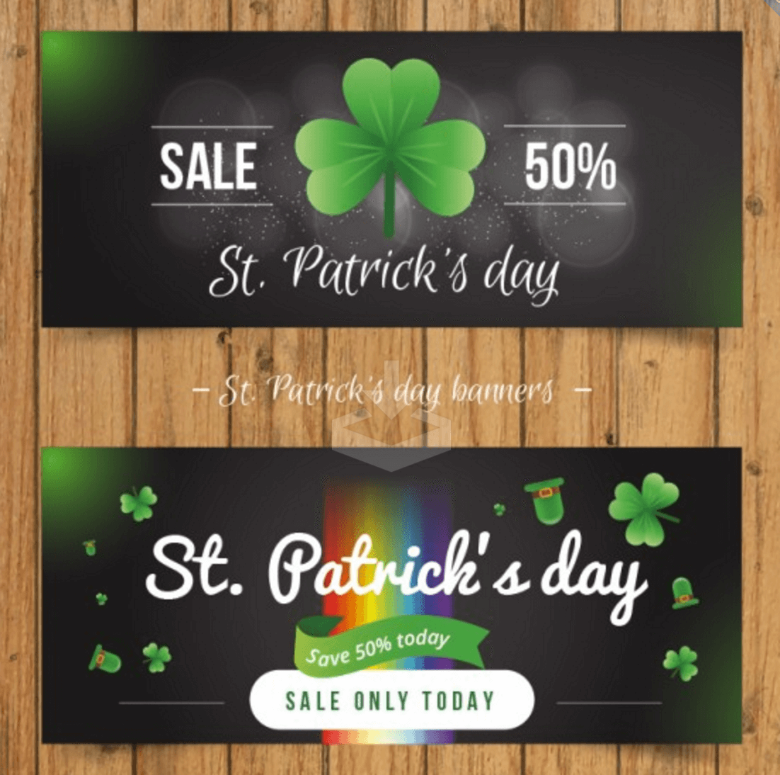Banners del día de San Patricio para las ventas