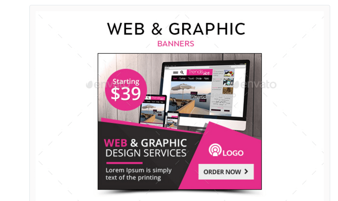Banners gráficos y web para la exposición de productos