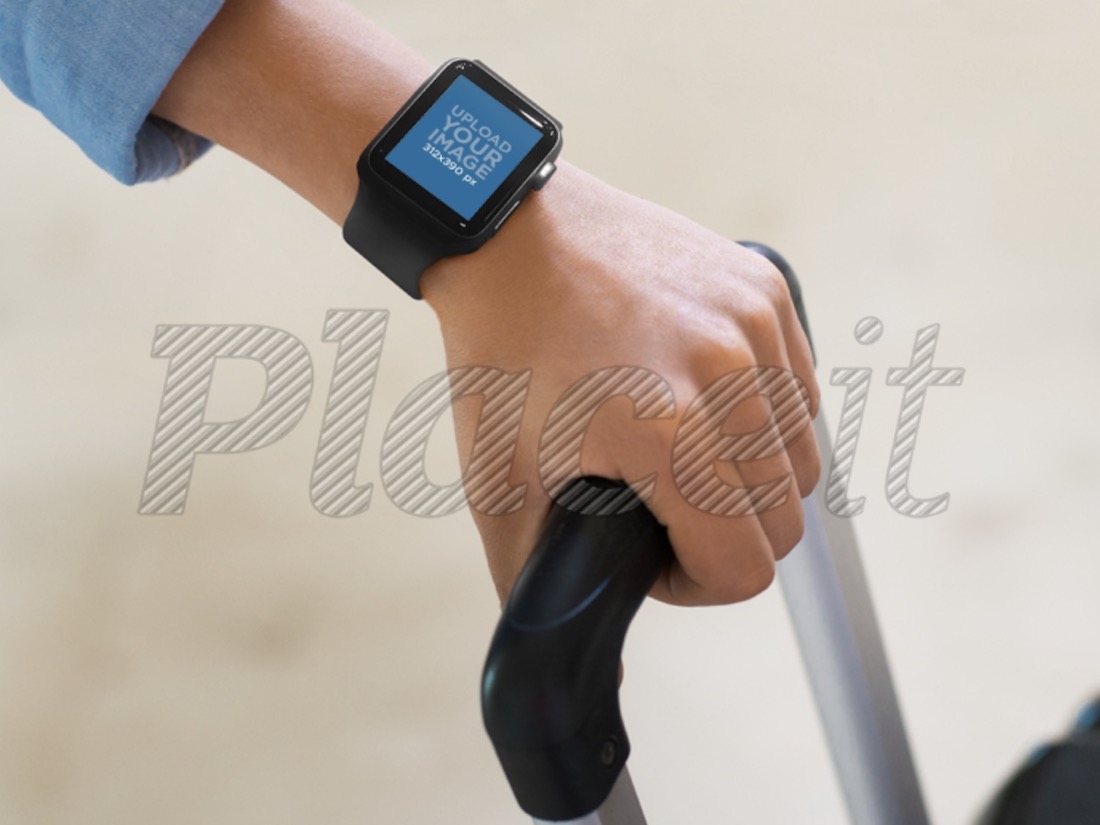 orologio apple durante il viaggio mockup