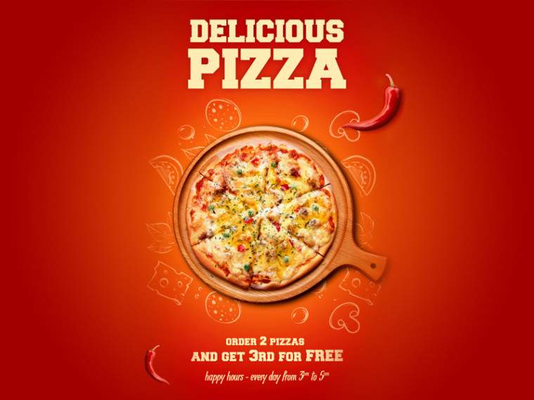 modelo de pôster de pizza