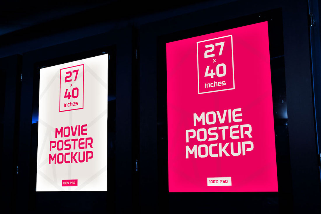 pôsteres de filmes mockup freebie psd