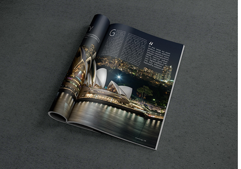Maqueta de revista fotorrealista