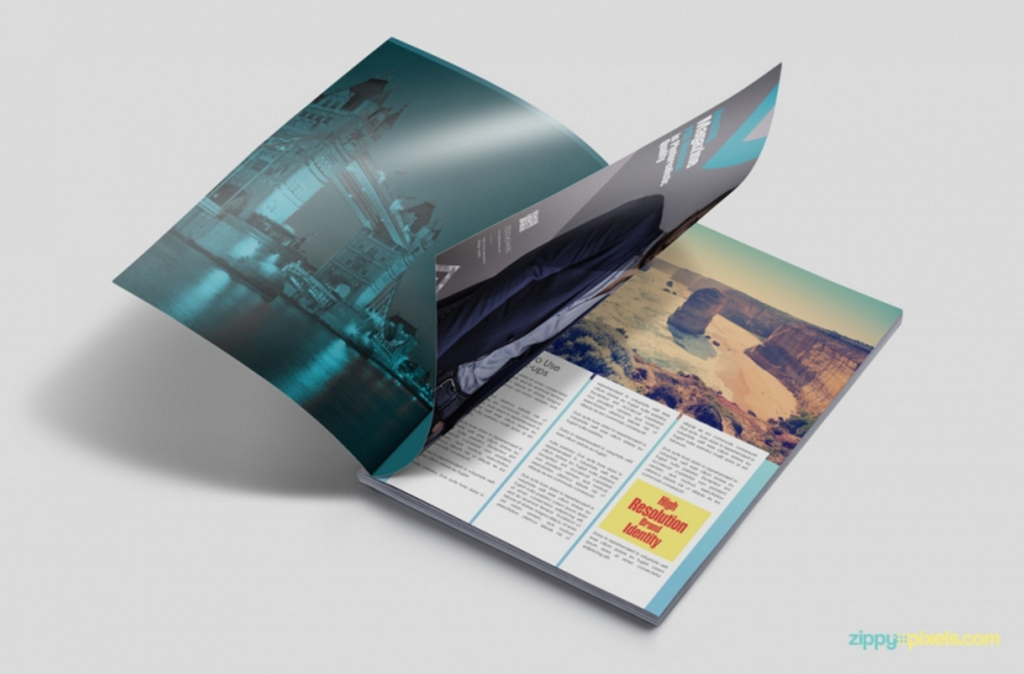 Maqueta PSD de anuncio de revista personalizable gratis