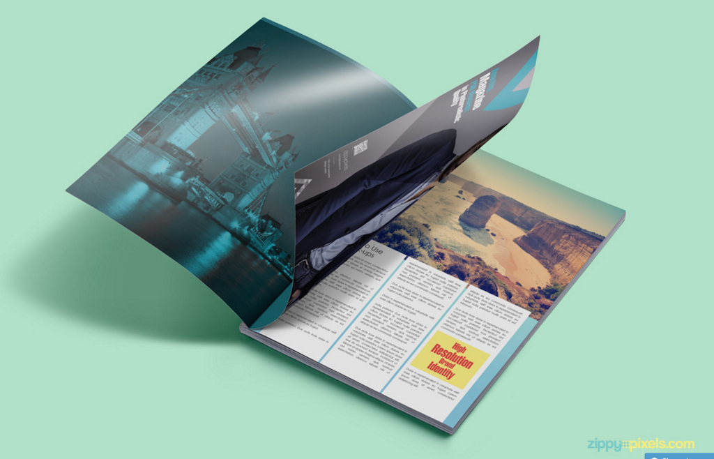 Maqueta PSD de Revista Gratis