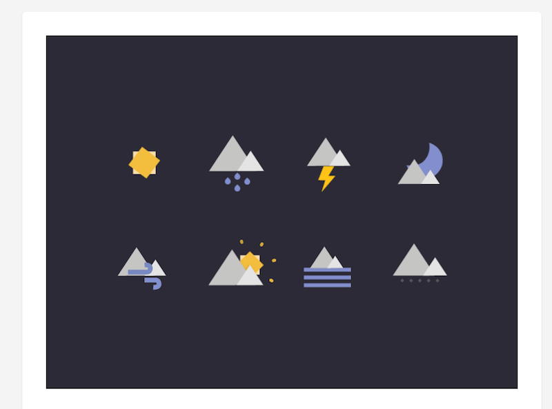 Icone meteorologiche geometriche