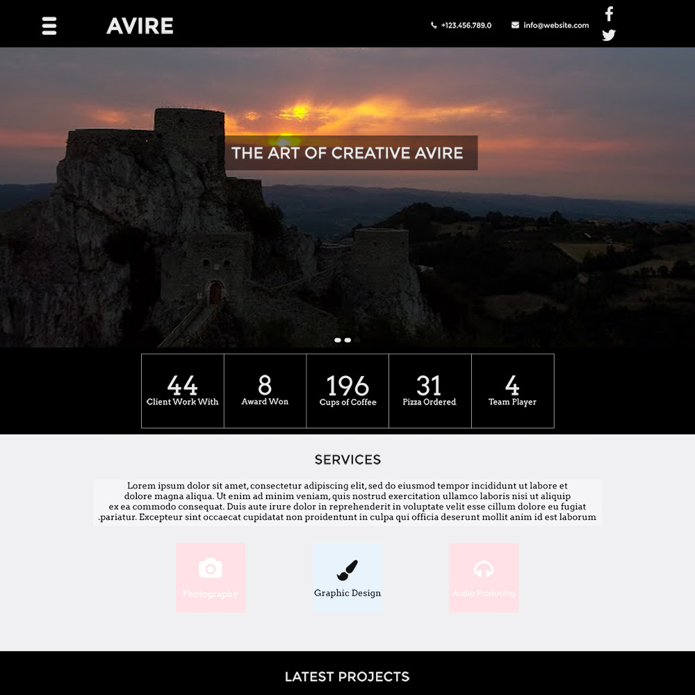 เทมเพลต PSD ฟรีของ Avire