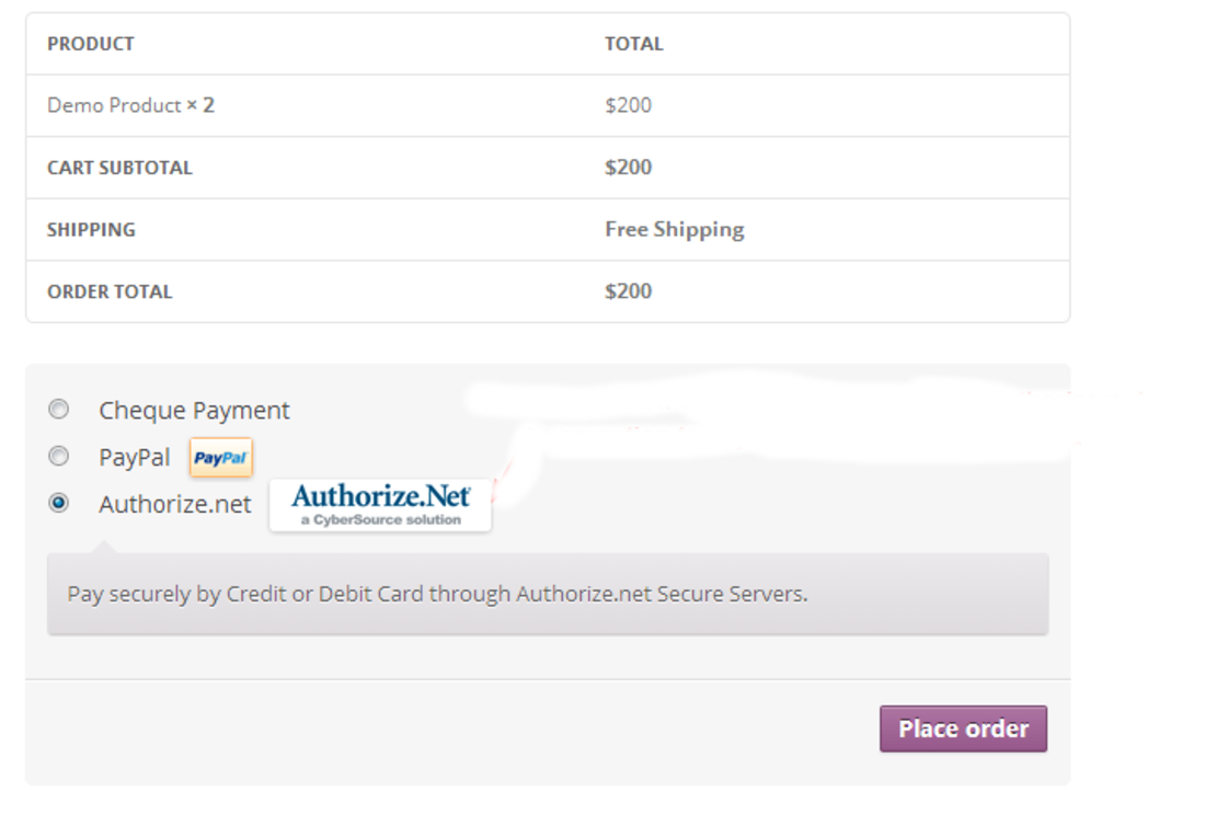 簡單的 WooCommerce Authorize.net 插件
