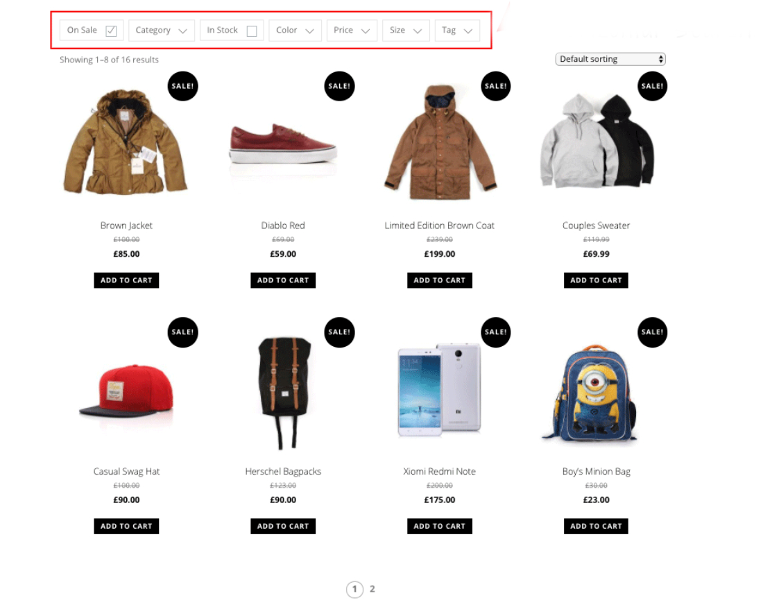 ตัวกรองผลิตภัณฑ์ WooCommerce ที่ใช้งานง่าย