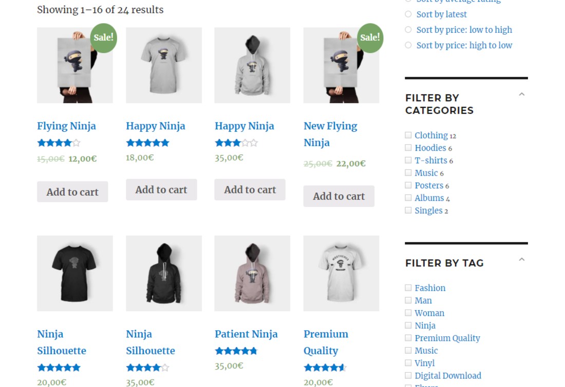 ตัวกรองผลิตภัณฑ์ WooCommerce อย่างง่าย