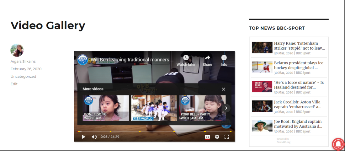 Galleria video - Playlist di YouTube, Galleria dei canali della pagina di anteprima di YotuWP