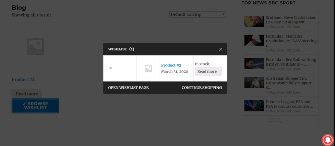 WPC Smart Wishlist สำหรับหน้าสาธิต WooCommerce