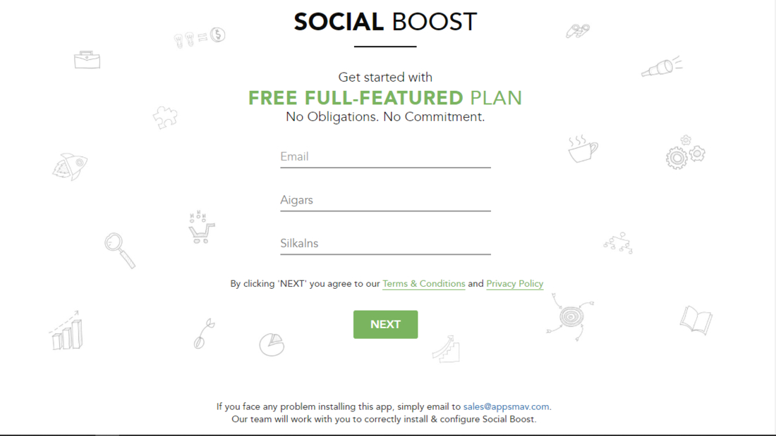 หน้าตั้งค่า Social Boost