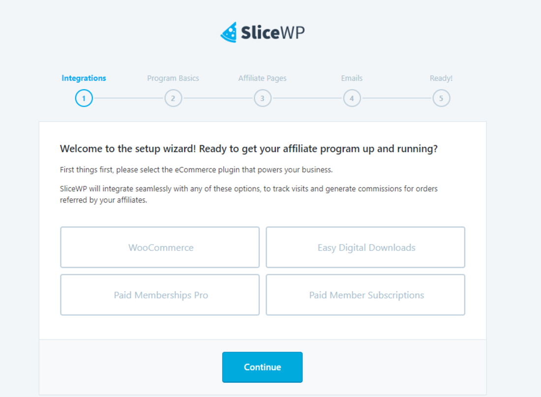 หน้าการตั้งค่า SliceWP