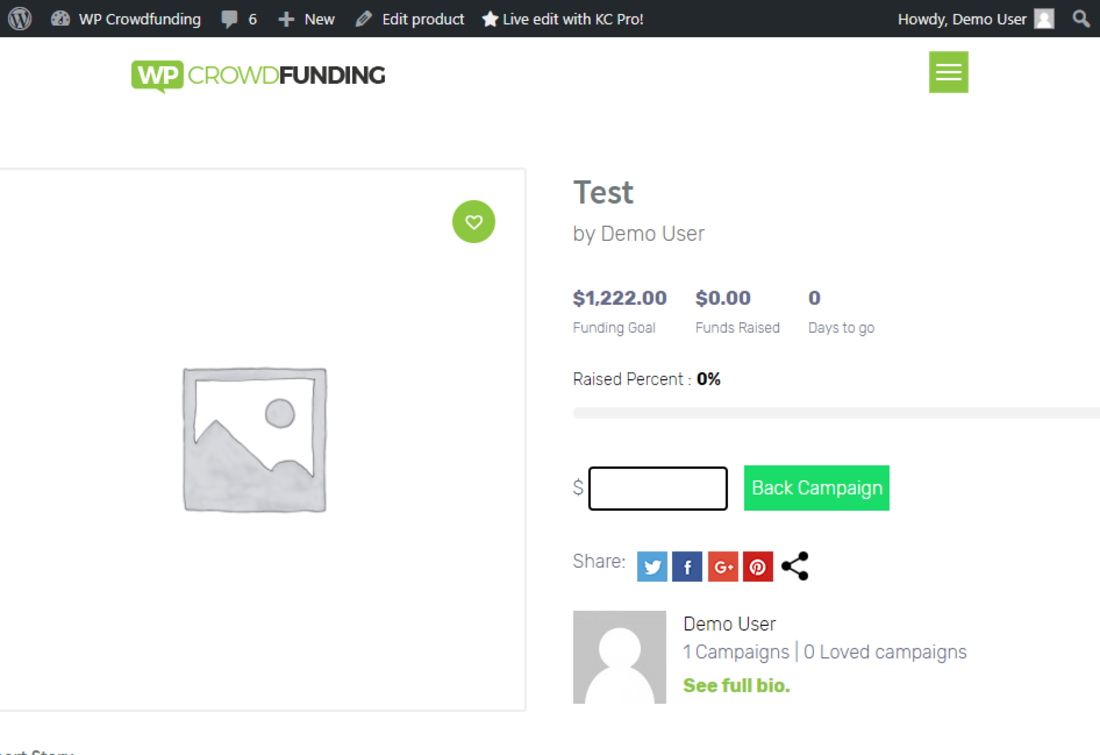 ปลั๊กอิน WordPress Crowdfunding ที่ใช้งานง่าย