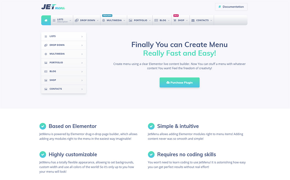 JetMenu - мегаменю для плагина Elementor Page Builder WordPress