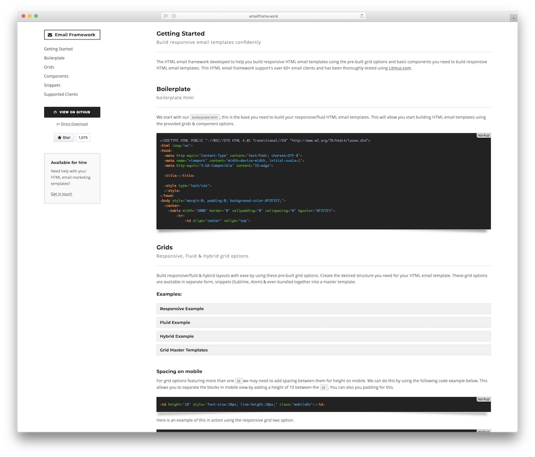กรอบงานอีเมล html ที่ตอบสนอง