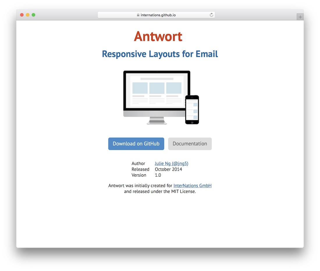 เทมเพลตอีเมล html ที่ตอบสนองของ Antwort
