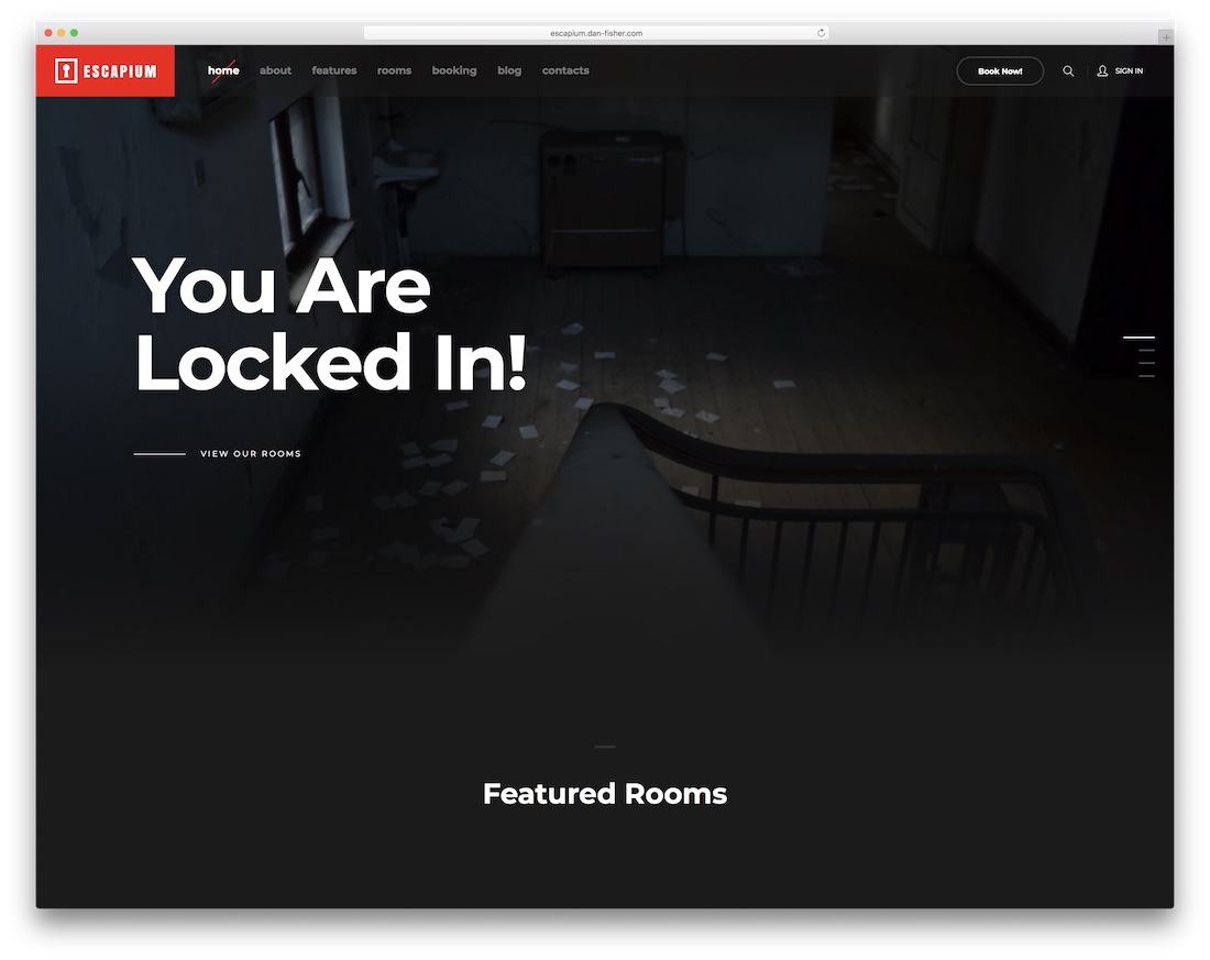 modelo de site html da sala de jogos escapium