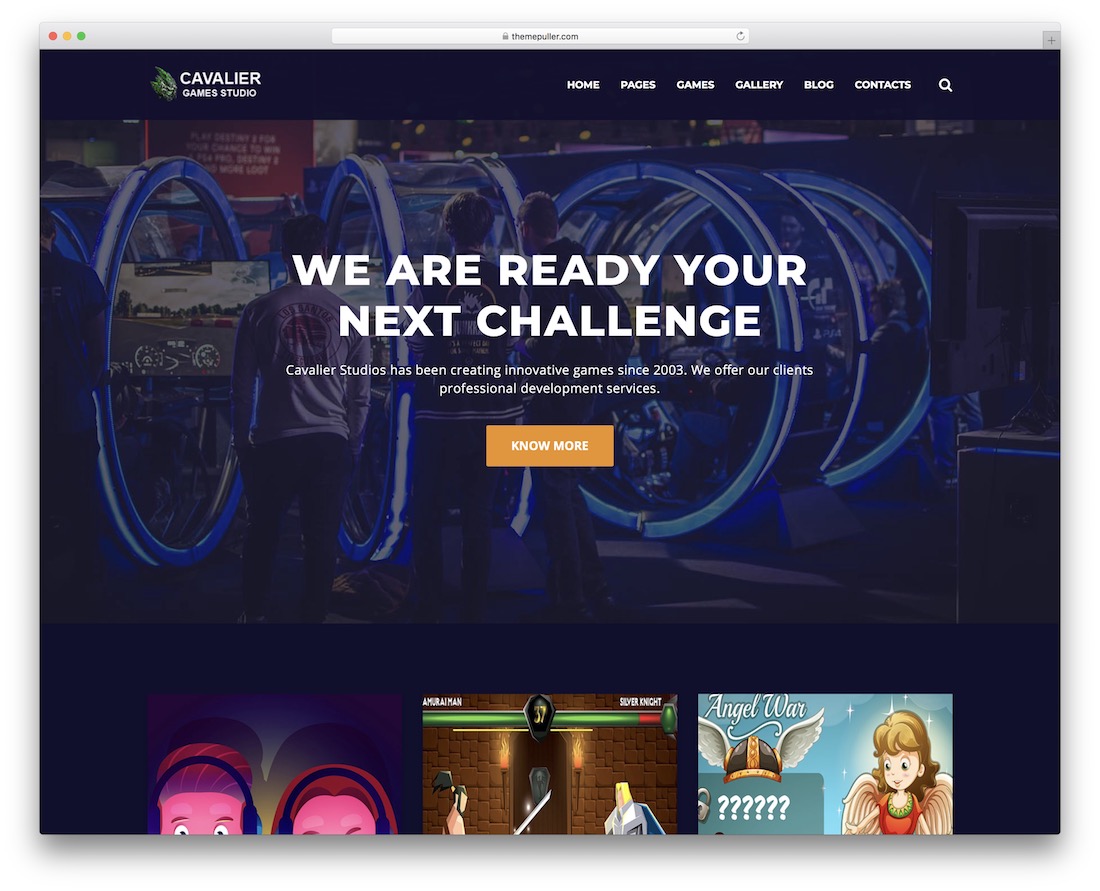 tema de wordpress de jogos cavalier