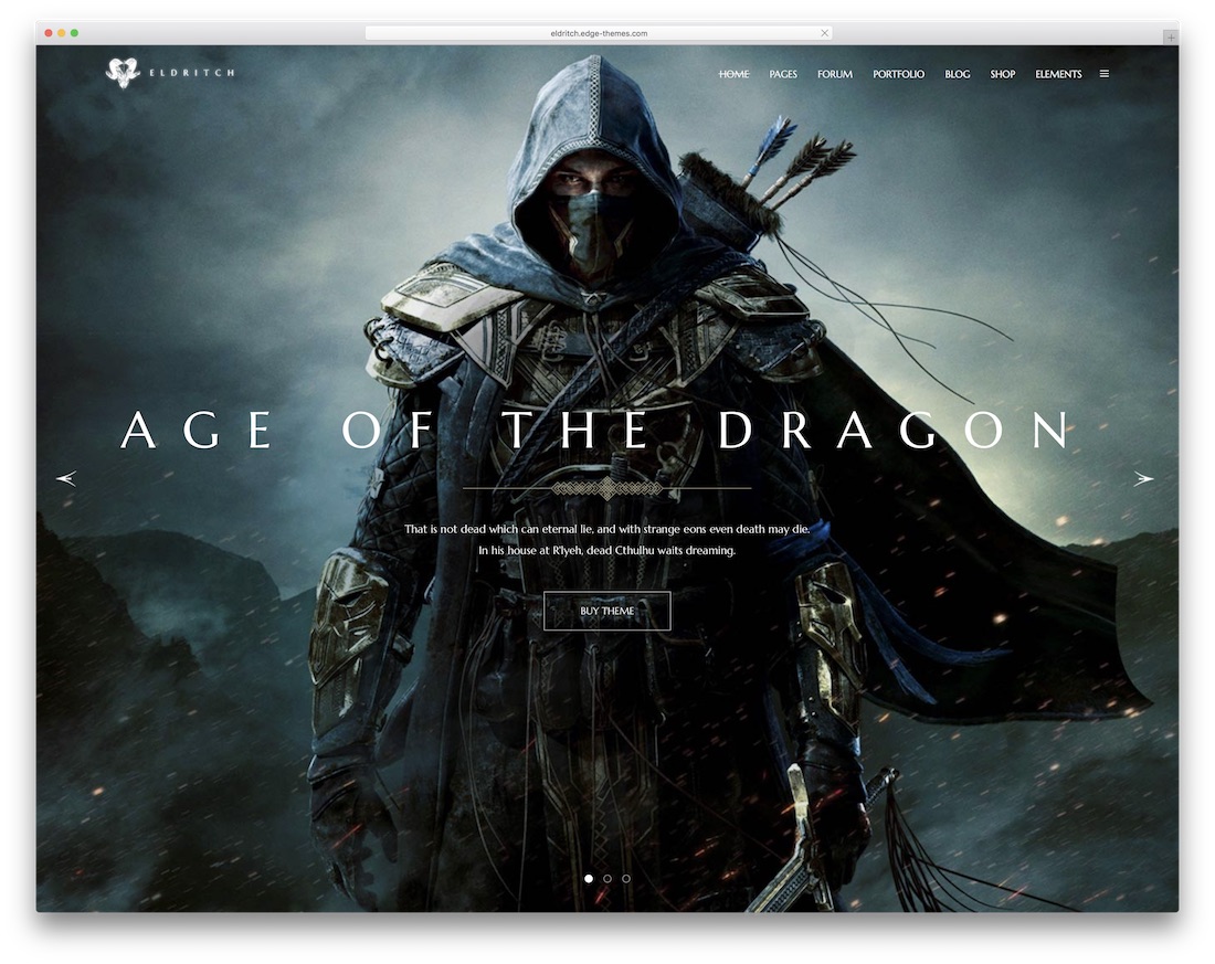 modelo de site html eldritch gaming
