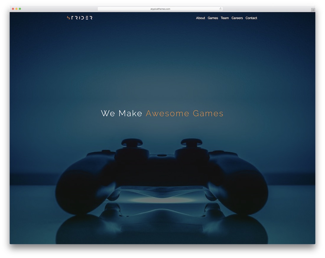modelo de site HTML5 de jogos strider