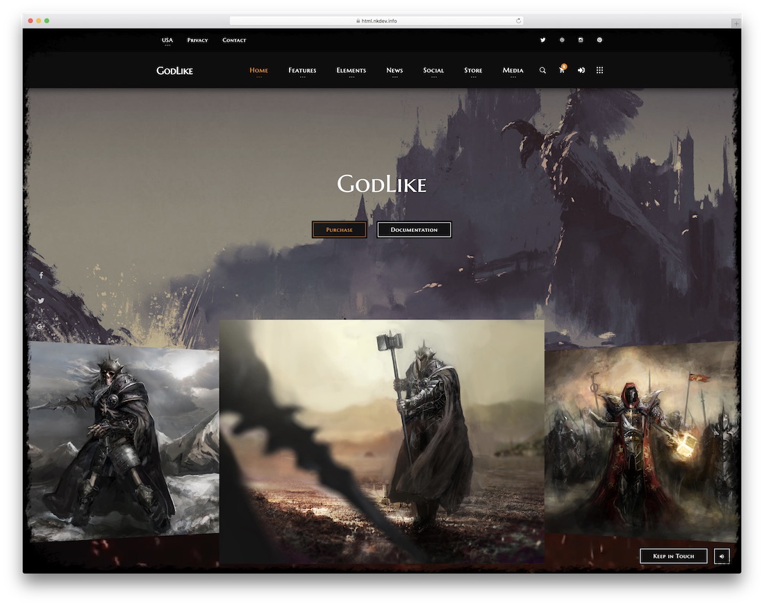 modelo de site de jogos divinos