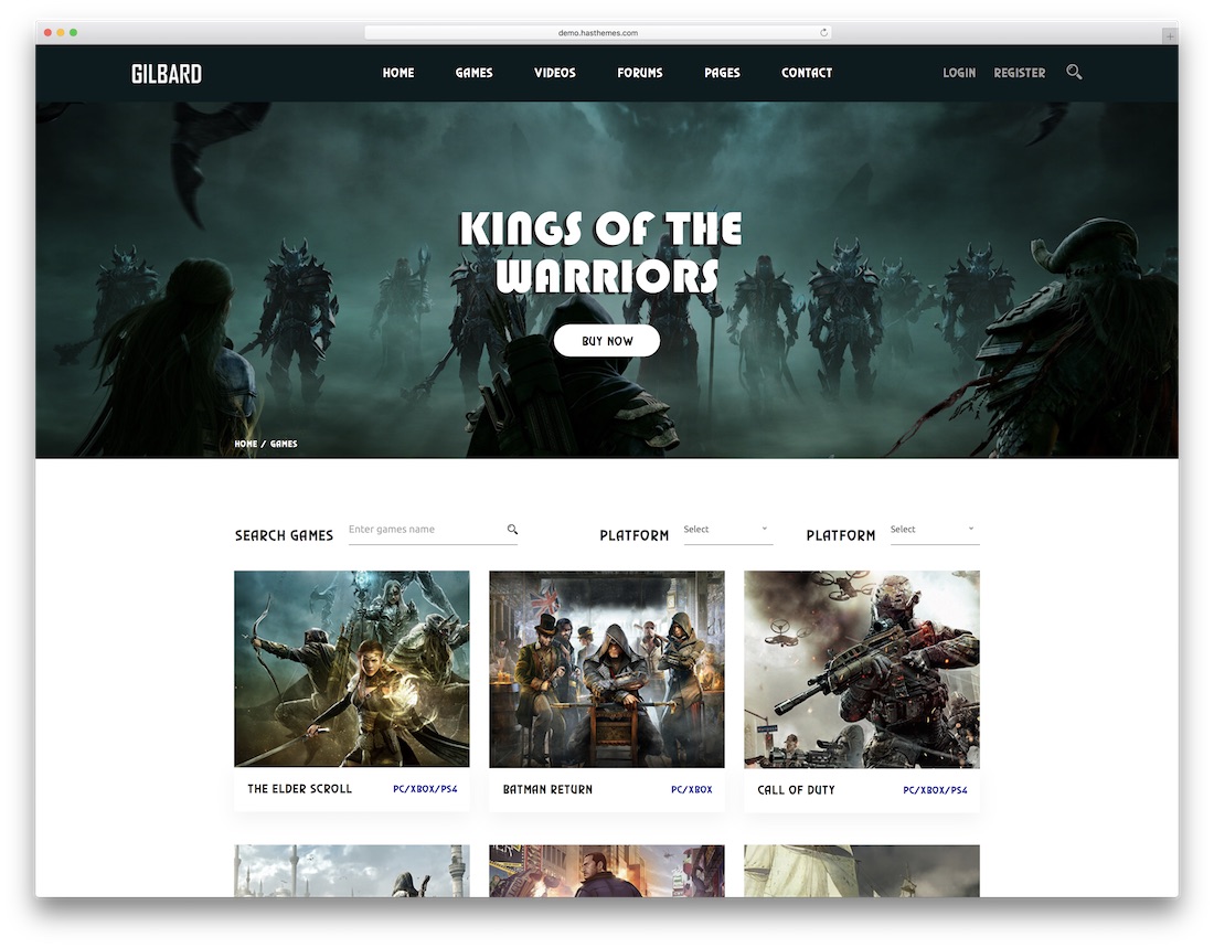 modelo de site html gilbard gaming