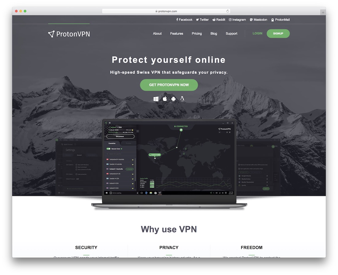 บริการ protonvpn vpn