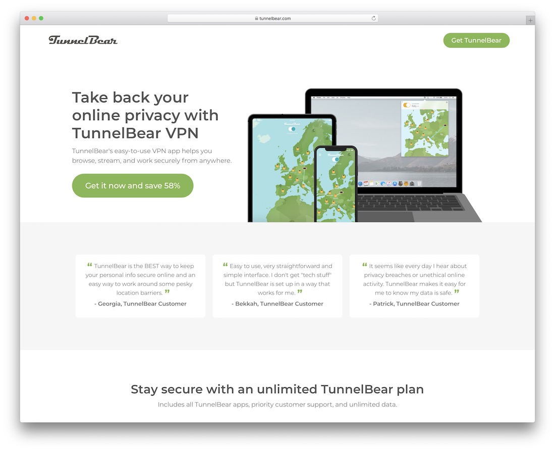 บริการ VPN tunnelbear